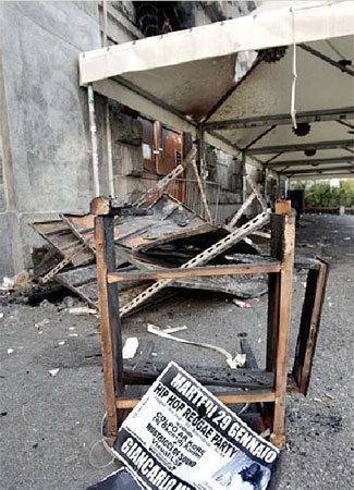 Giancarlo brucia (foto La Stampa)